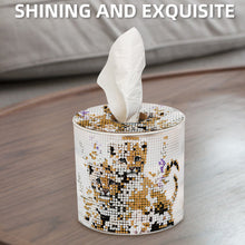 Load image into Gallery viewer, Leopard Cub DIY Diamond Painting Handmade Tissue Holder Rhinestones Tissue Box
