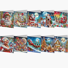 Load image into Gallery viewer, 10PCS DIY Diamond Art Greeting Cards Xmas Designs for Festivals and Celebrations Christmas
