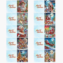 Load image into Gallery viewer, 10PCS DIY Diamond Art Greeting Cards Xmas Designs for Festivals and Celebrations Christmas
