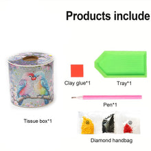 Load image into Gallery viewer, Lovebird DIY Diamond Painting Handmade Tissue Holder Rhinestones Tissue Box
