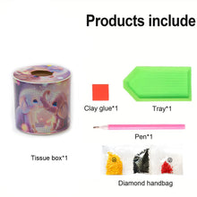 Load image into Gallery viewer, Baby Elephant DIY Diamond Painting Handmade Tissue Holder Rhinestones Tissue Box

