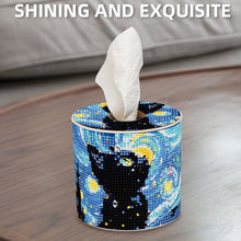 Load image into Gallery viewer, Black Cat DIY Diamond Painting Handmade Tissue Holder Rhinestones Tissue Box
