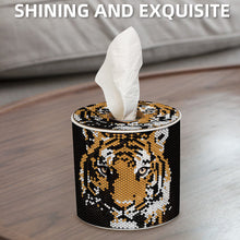 Load image into Gallery viewer, Tiger DIY Diamond Painting Handmade Tissue Holder Rhinestones Crystal Tissue Box
