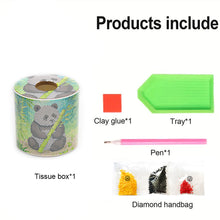 Load image into Gallery viewer, Bamboo DIY Diamond Painting Handmade Tissue Holder Rhinestones Decor Tissue Box
