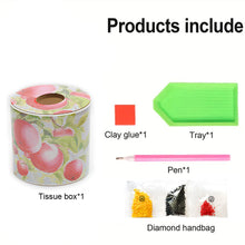 Load image into Gallery viewer, Apple DIY Diamond Painting Handmade Tissue Holder Rhinestones Crystal Tissue Box
