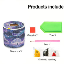 Load image into Gallery viewer, Whale DIY Diamond Painting Handmade Tissue Holder Rhinestones Crystal Tissue Box
