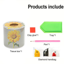 Load image into Gallery viewer, Sunflower DIY Diamond Painting Handmade Tissue Holder Rhinestones Tissue Box
