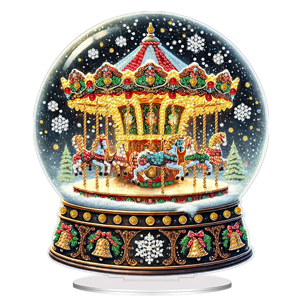 2D Flat Print Xmas DIY Single Side Drill Desktop Diamond Art Kit (Crystal Shoes) Christmas