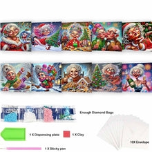 Load image into Gallery viewer, 10PCS DIY Diamond Art Greeting Cards Xmas Designs for Festivals and Celebrations Christmas

