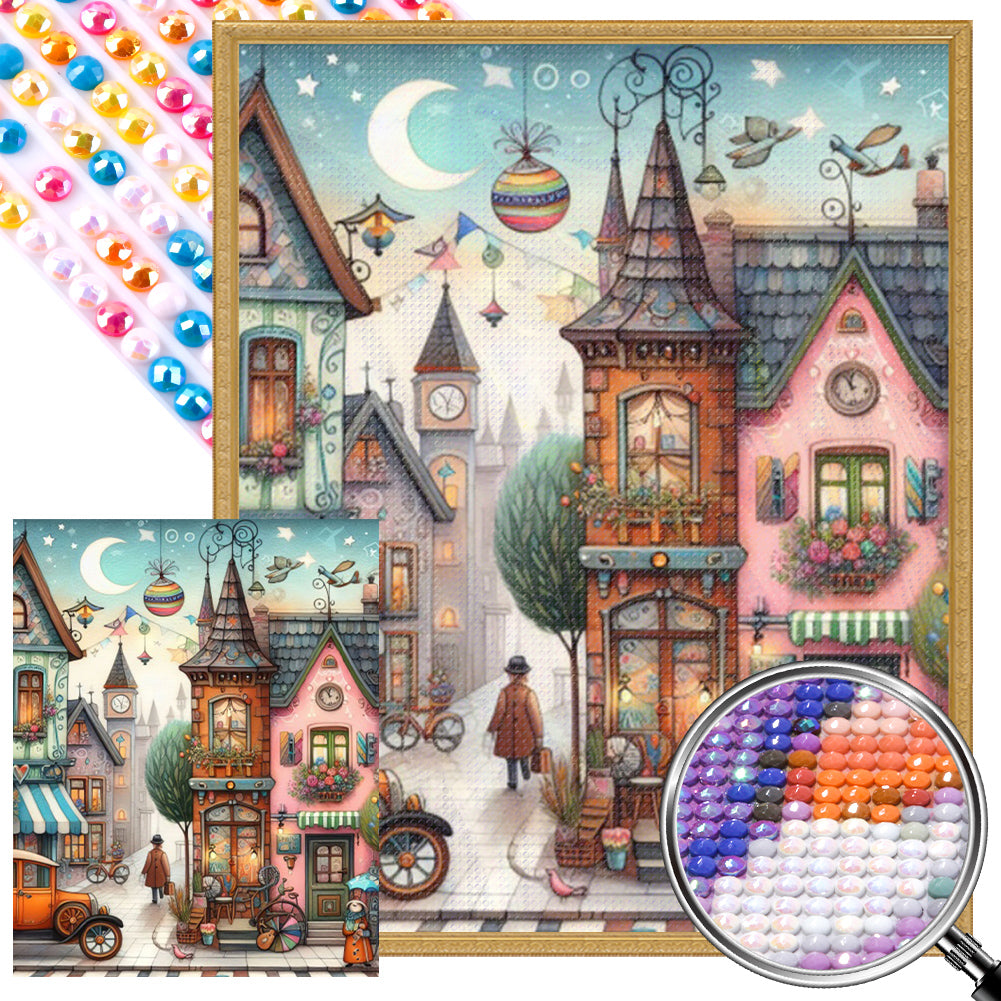 AB Diamond Painting - Full Round - Colorful House (40*50CM)