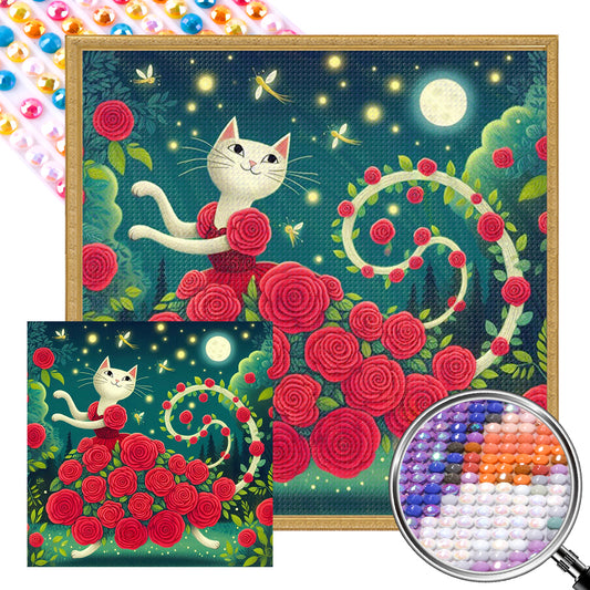 AB Diamond Painting - Full Round - Rose Cat (40*40CM)