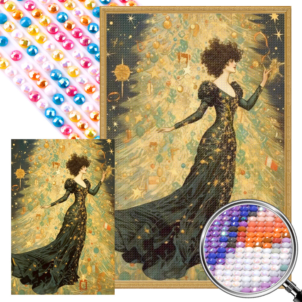AB Diamond Painting - Full Round - Christmas Tree Lady (40*60CM)