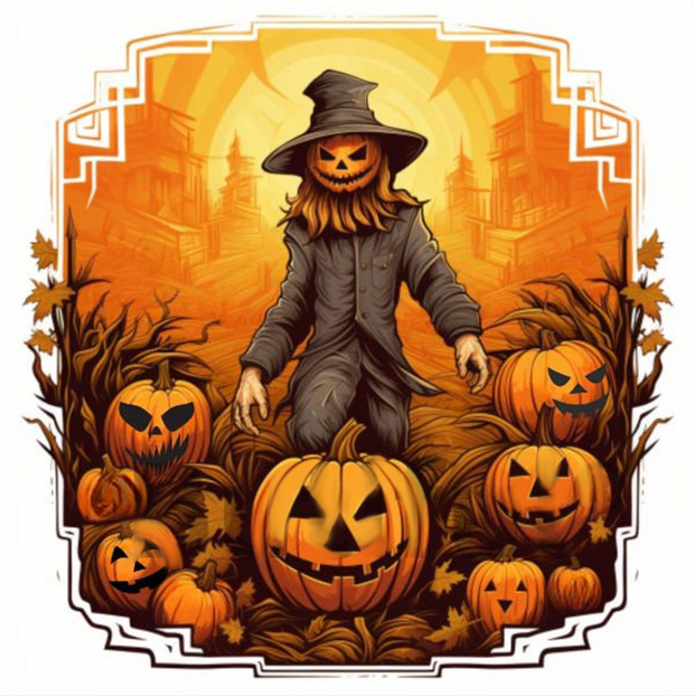 Diamond Painting - Full Round - Halloween Pumpkin Skeleton (40*40CM)