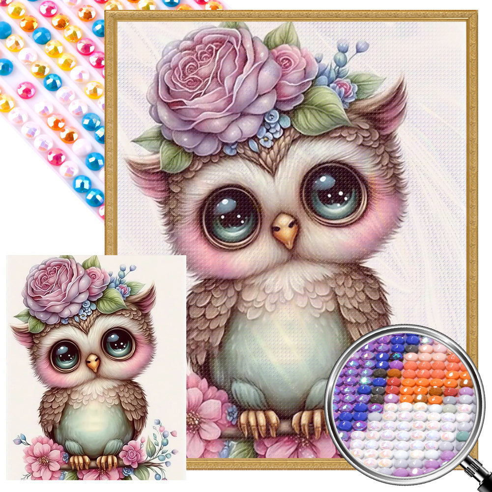 AB Diamond Painting - Full Round - Cute Owl (40*50CM)