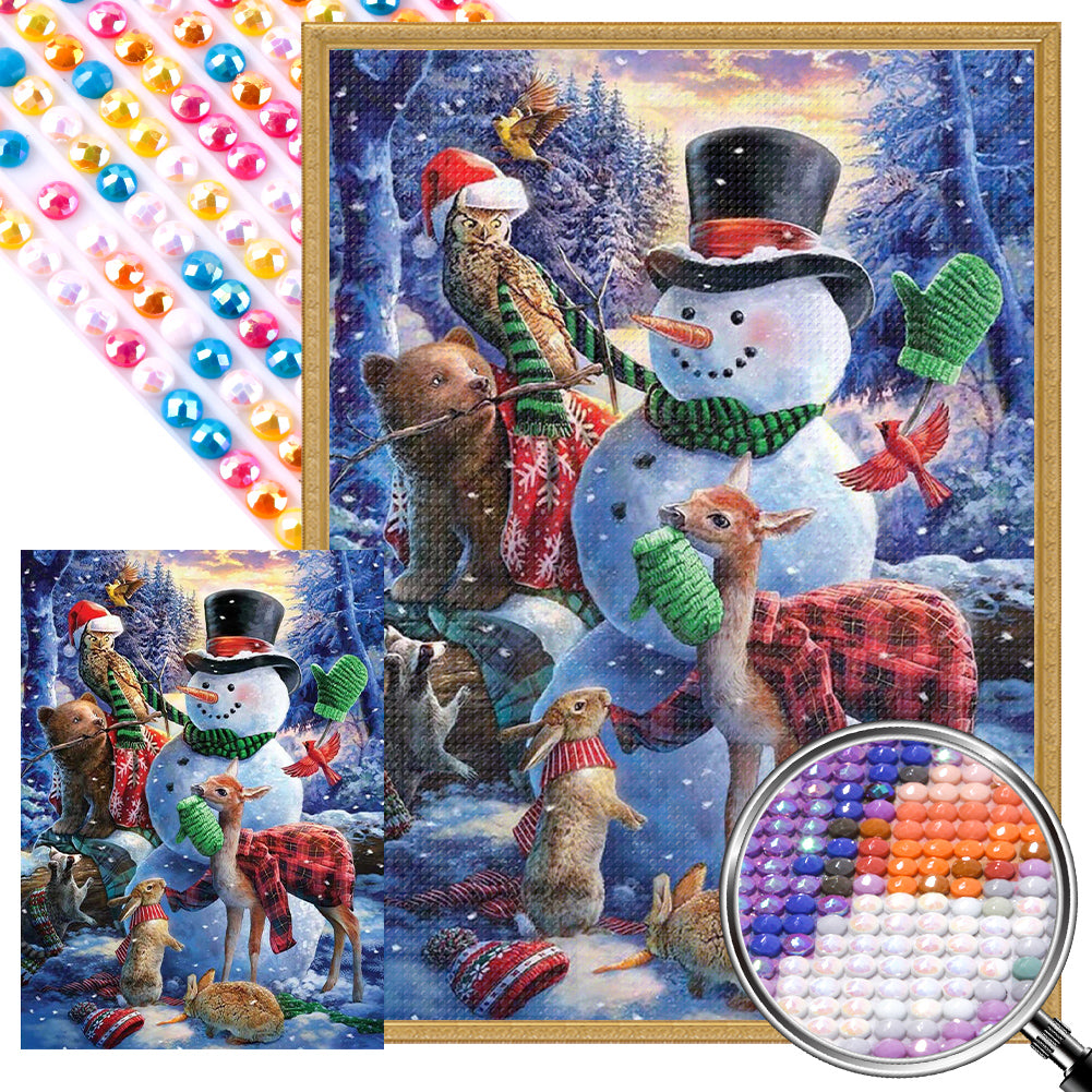 AB Diamond Painting - Full Round - Christmas Snowman (40*54CM)