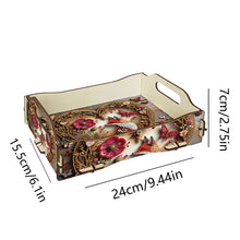 Load image into Gallery viewer, 5D DIY Fox Diamond Painting Wooden Serving Tray with Handle for Coffee Table

