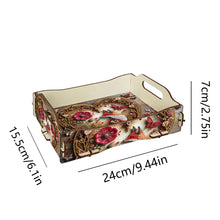 Load image into Gallery viewer, 5D DIY Fox Diamond Painting Wooden Serving Tray with Handle for Coffee Table
