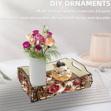 Load image into Gallery viewer, 5D DIY Fox Diamond Painting Wooden Serving Tray with Handle for Coffee Table
