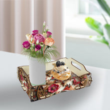 Load image into Gallery viewer, 5D DIY Fox Diamond Painting Wooden Serving Tray with Handle for Coffee Table
