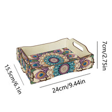 Load image into Gallery viewer, 5D DIY Mandala Diamond Painting Wooden Serving Tray with Handle for Coffee Table
