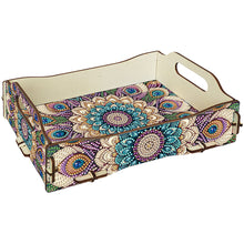 Load image into Gallery viewer, 5D DIY Mandala Diamond Painting Wooden Serving Tray with Handle for Coffee Table
