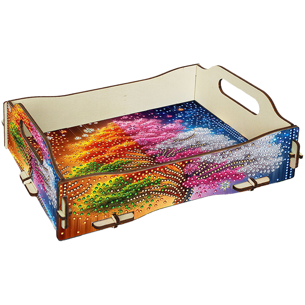 5D DIY Tree Of Life Diamond Painting Serving Tray with Handle for Coffee Table