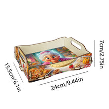 Load image into Gallery viewer, 5D DIY Old Lady Diamond Painting Serving Tray with Handle for Coffee Table Decor
