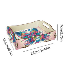Load image into Gallery viewer, 5D DIY Butterfly Diamond Painting Serving Tray with Handle for Coffee Table
