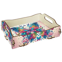 Load image into Gallery viewer, 5D DIY Butterfly Diamond Painting Serving Tray with Handle for Coffee Table
