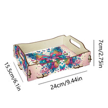 Load image into Gallery viewer, 5D DIY Butterfly Diamond Painting Serving Tray with Handle for Coffee Table
