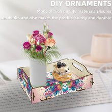 Load image into Gallery viewer, 5D DIY Butterfly Diamond Painting Serving Tray with Handle for Coffee Table
