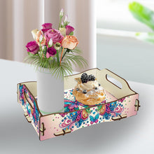 Load image into Gallery viewer, 5D DIY Butterfly Diamond Painting Serving Tray with Handle for Coffee Table
