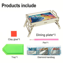 Load image into Gallery viewer, 5D DIY Butterfly-Kitten Diamond Painting Serving Tray with Handle for Home Decor
