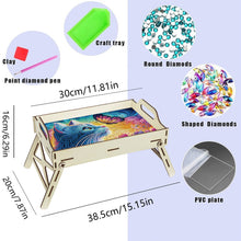 Load image into Gallery viewer, 5D DIY Butterfly-Kitten Diamond Painting Serving Tray with Handle for Home Decor
