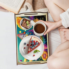 Load image into Gallery viewer, 5D DIY Sunflower-Kitten Diamond Painting Serving Tray with Handle for Home Decor
