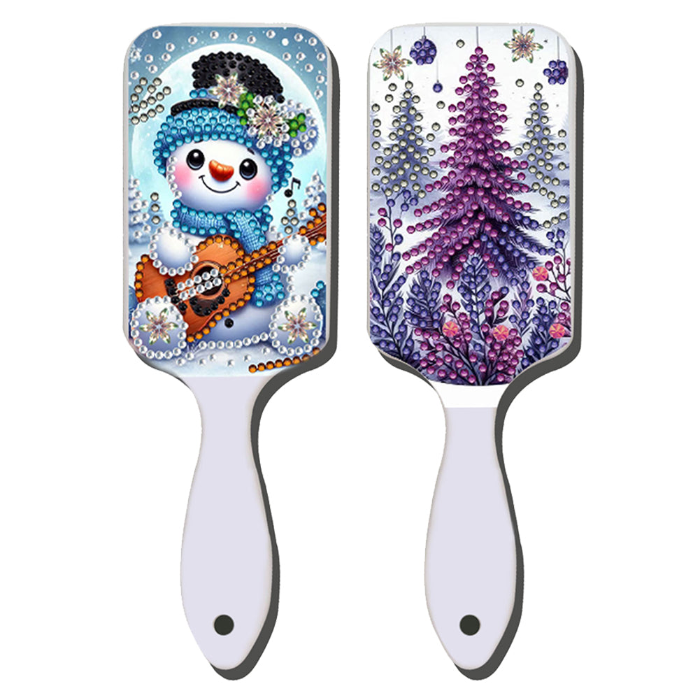 2pcs Snowman Diamond Painting Hair Air Brush DIY Craft Supplies for Women Christmas