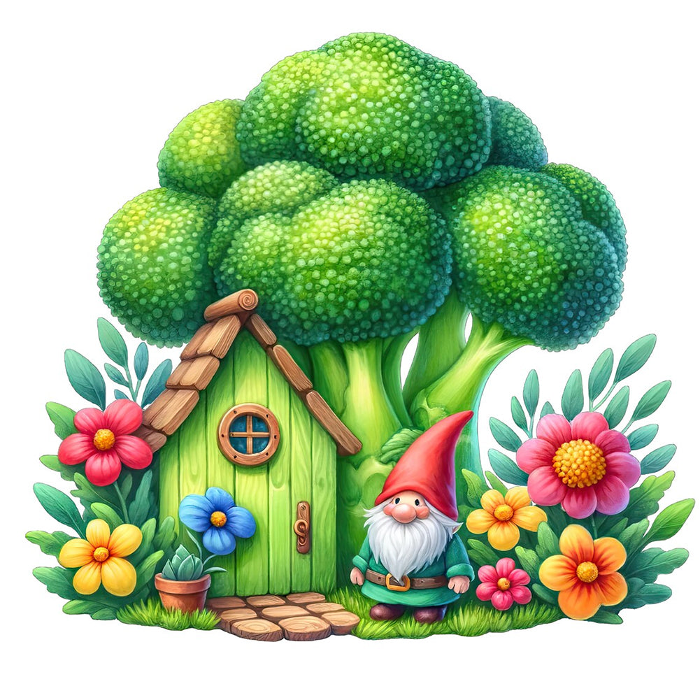 Diamond Painting - Full Round - Broccoli House (40*40CM)