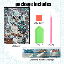 Load image into Gallery viewer, 5D DIY Owl Diamond Art Painting Notebook Kit Crystal Notepad Sketchbook Gifts
