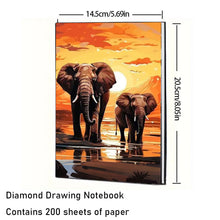 Load image into Gallery viewer, 5D DIY Elephant Diamond Art Painting Notebook Kit Crystal Notepad Sketchbook
