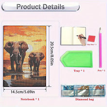 Load image into Gallery viewer, 5D DIY Elephant Diamond Art Painting Notebook Kit Crystal Notepad Sketchbook
