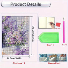 Load image into Gallery viewer, 5D DIY Flower Diamond Art Painting Notebook Kit Crystal Notepad Sketchbook Gifts

