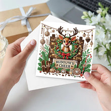 Load image into Gallery viewer, 6PCS DIY Diamond Art Christmas Greeting Cards Xmas Design Diamond Art Cards
