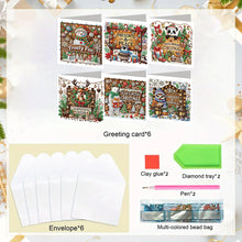 Load image into Gallery viewer, 6PCS DIY Diamond Art Christmas Greeting Cards Xmas Design Diamond Art Cards
