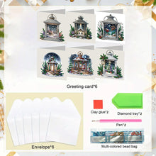 Load image into Gallery viewer, 6PCS DIY Diamond Art Greeting Cards Xmas Designs Diamond Art Handmade Cards Christmas
