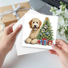Load image into Gallery viewer, 6PCS DIY Dog Diamond Art Greeting Cards Xmas Designs Diamond Art Handmade Cards Christmas
