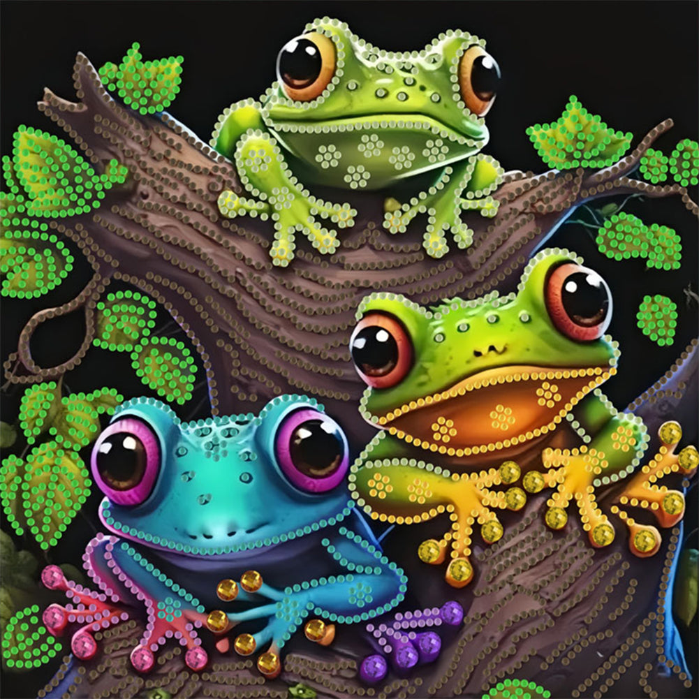 Diamond Painting - Partial Special Shaped - Frog (30*30CM)