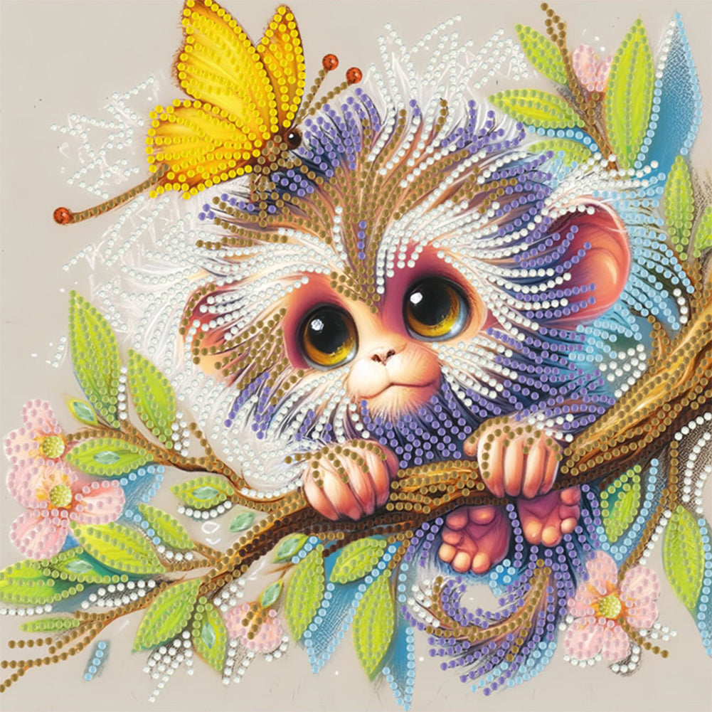 Diamond Painting - Partial Special Shaped - Monkey (30*30CM)