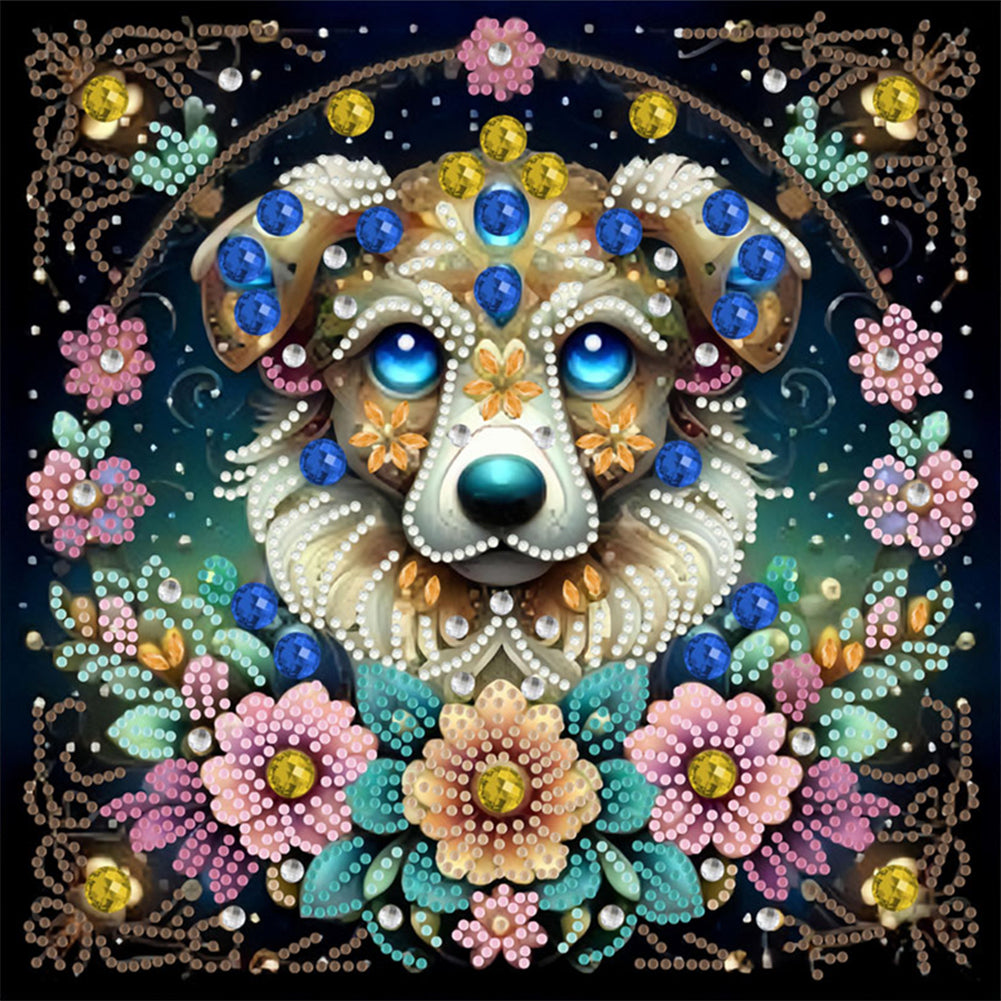 Diamond Painting - Partial Special Shaped - Dog (30*30CM)