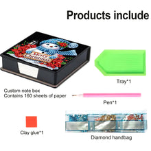 Load image into Gallery viewer, 5D DIY Leather Snowman Diamond Painting Notecard Box Gem Art Sticky Note Holder Christmas
