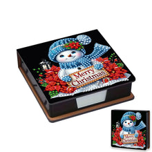 Load image into Gallery viewer, 5D DIY Leather Snowman Diamond Painting Notecard Box Gem Art Sticky Note Holder Christmas
